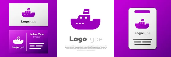 Logotype Toy Boat Icono Aislado Sobre Fondo Blanco Elemento Plantilla — Vector de stock