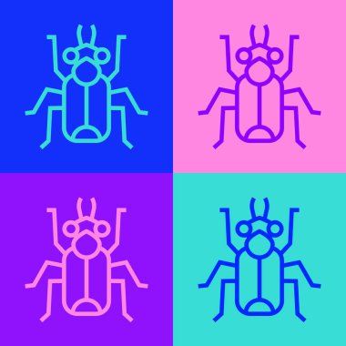 Pop Art Line Böcek simgesi renk arkaplanında izole edildi. Vektör.