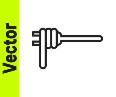 Beyaz arka planda izole edilmiş çatal ikonunun üzerindeki siyah çizgi makarna. İtalyan restoranı. Vektör.