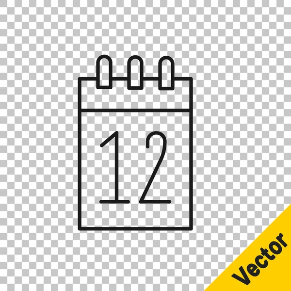 Schwarze Linie Kalender Juni Symbol Isoliert Auf Transparentem Hintergrund Russische — Stockvektor