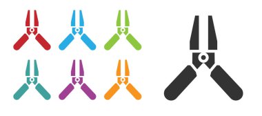 Beyaz arka planda siyah araba pilli güç kablosu ikonu izole edildi. Simgeleri renklendirin. Vektör İllüstrasyonu.