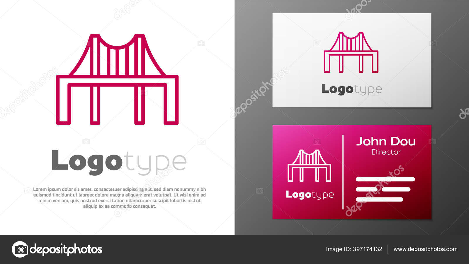 Garis Logotype Ikon Jembatan Gerbang Emas Diisolasi Pada Latar Belakang Stok Vektor C Fillvector 397174132