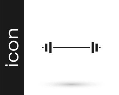 Gri Halter simgesi beyaz arkaplanda izole edildi. Kas kaldırma ikonu, fitness halteri, spor aletleri, egzersiz yaban domuzu. Vektör İllüstrasyonu.