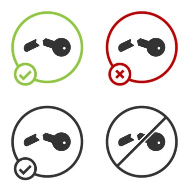 Siyah Kırık anahtar simgesi beyaz arkaplanda izole edildi. Çember düğmesi. Vektör İllüstrasyonu.