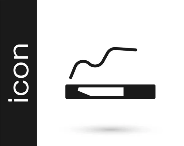 Icône Cigarette Grise Isolée Sur Fond Blanc Panneau Tabac Symbole — Image vectorielle