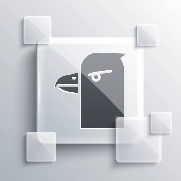 Graues Adler Kopf Symbol Isoliert Auf Grauem Hintergrund Quadratische Glasscheiben — Stockvektor
