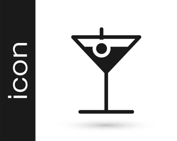 Ícone Vidro Martini Cinza Isolado Fundo Branco Ícone Cocktail Ícone —  Vetores de Stock