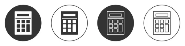 Black Calculator Icon Isolated White Background Accounting Symbol Business Calculations — Stock Vector