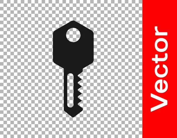 Icono Clave Casa Negra Aislado Sobre Fondo Transparente Ilustración Vectorial — Vector de stock