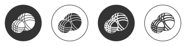 Das Symbol Der Schwarzen Garnkugel Isoliert Auf Weißem Hintergrund Etikett — Stockvektor