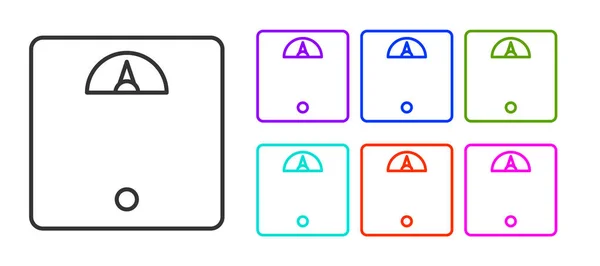 Schwarze Linie Badezimmerwaagen Symbol Isoliert Auf Weißem Hintergrund Gewichtsmessgeräte Weight — Stockvektor