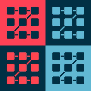 Pop Art Grafik şifre koruması ve güvenlik erişim simgesi renk arkaplanında izole edildi. Güvenlik, güvenlik, koruma, gizlilik kavramı. Vektör