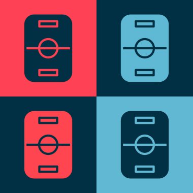 Pop Art Hokey masası simgesi renk arkaplanında izole edildi. Vektör