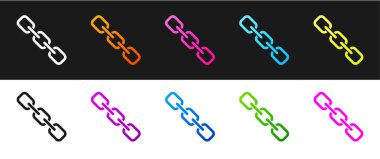 Zincir bağlantısı simgesini siyah ve beyaz arkaplanda izole et. Bağlantı bekar. Hiper bağlantı zinciri sembolü. Vektör