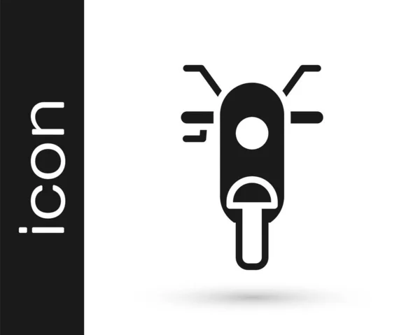 Icono de scooter negro aislado sobre fondo blanco. Vector — Vector de stock