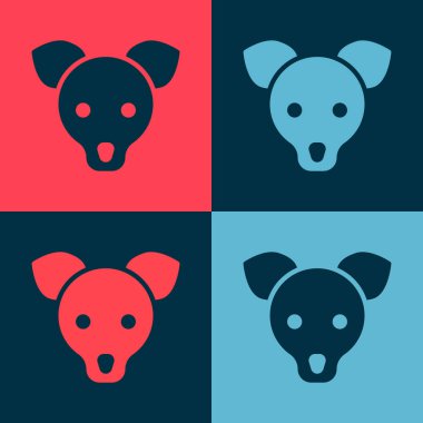 Pop Art Dog simgesi renk arkaplanında izole edildi. Vektör