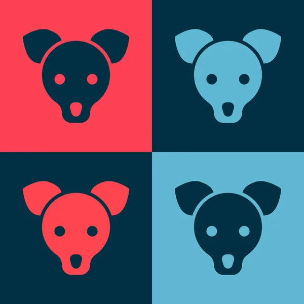 Pop art Dog icon isolated on color background. Vector — Stock Vector