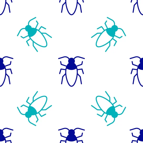 Cucaracha azul icono aislado patrón sin costuras sobre fondo blanco. Vector — Vector de stock