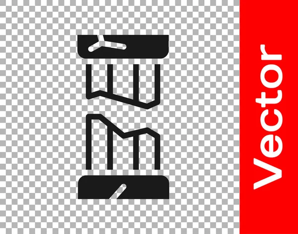 Black Broken antike Spalte Symbol isoliert auf transparentem Hintergrund. Vektor — Stockvektor