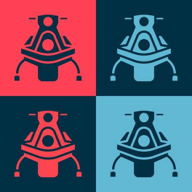 Pop Art Snowmobile simgesi renk arkaplanında izole edildi. Kar arabası işareti. Olağanüstü bir spor. Vektör İllüstrasyonu