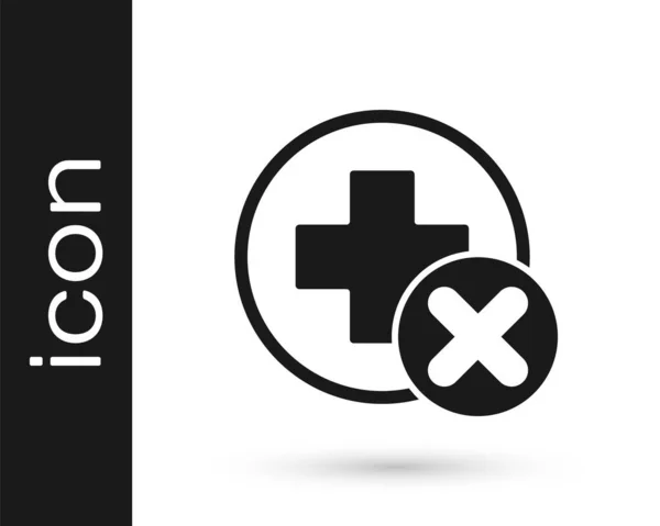 Grey Cross νοσοκομείο ιατρική εικόνα απομονώνονται σε λευκό φόντο. Πρώτες βοήθειες. Σύμβολο διαγνωστικής. Φάρμακο και φαρμακείο. Εικονογράφηση διανύσματος — Διανυσματικό Αρχείο