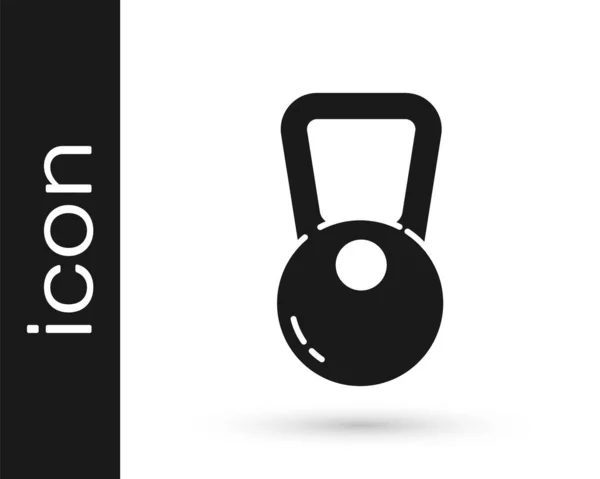 Ícone Kettlebell cinza isolado no fundo branco. Equipamento desportivo. Ilustração vetorial —  Vetores de Stock