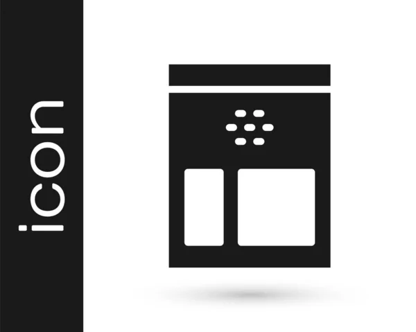 Borsa grigia di chicchi di caffè icona isolata su sfondo bianco. Illustrazione vettoriale — Vettoriale Stock