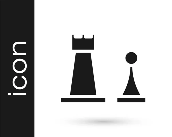 Сіра шахова ікона ізольована на білому тлі. Стратегія бізнесу. Гра, менеджмент, фінанси. Векторний приклад — стоковий вектор