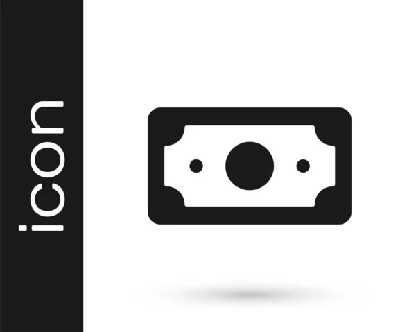 Grå staplar papper pengar kontanter ikon isolerad på vit bakgrund. Pengasedlar staplar. Räkna valuta. Vektor Illustration — Stock vektor