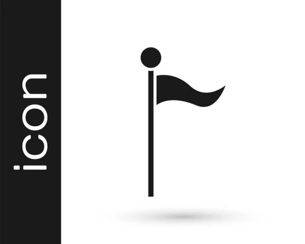 Graue Flagge Symbol isoliert auf weißem Hintergrund. Ortsmarkierungssymbol. Vektorillustration — Stockvektor