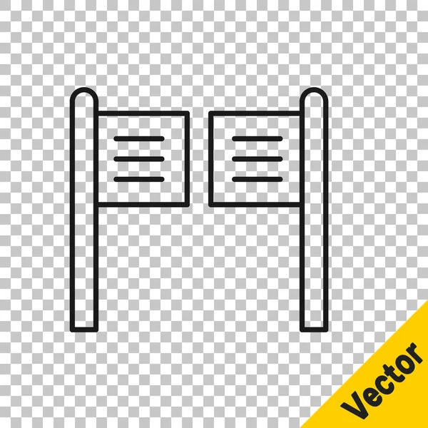 Sort linje Gamle vestlige svingende saloon dør ikon isoleret på gennemsigtig baggrund. Illustration af vektor – Stock-vektor