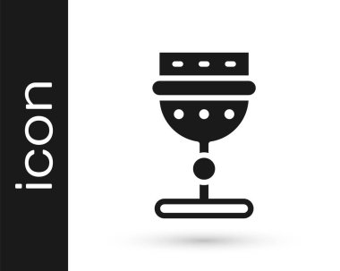 Siyah Ortaçağ kadeh ikonu beyaz arkaplanda izole edilmiş. Vektör