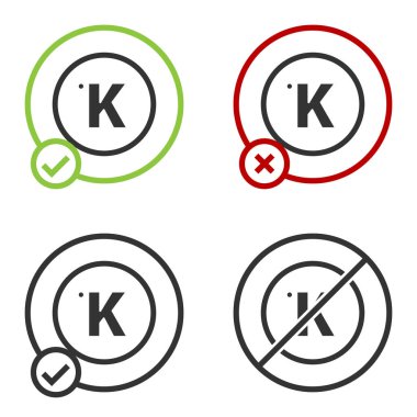 Siyah Kelvin simgesi beyaz arkaplanda izole edildi. Çember düğmesi. Vektör