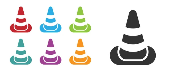 Icône de circulation noir isolé sur fond blanc. Définir des icônes colorées. Vecteur — Image vectorielle