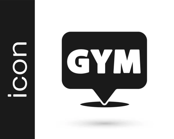 Icono de gimnasio Black Location aislado sobre fondo blanco. Vector — Vector de stock