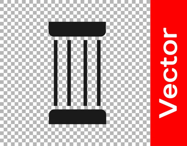 Icono de columna Black Ancient aislado sobre fondo transparente. Vector — Vector de stock