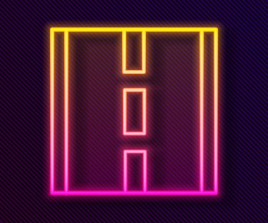 Parlayan neon çizgisi simgesi siyah arkaplanda izole edildi. Vektör