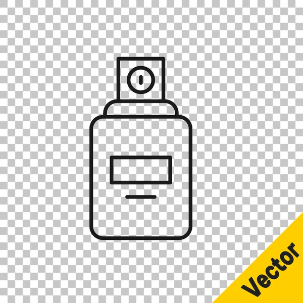 Línea negra Icono de perfume aislado sobre fondo transparente. Vector — Vector de stock