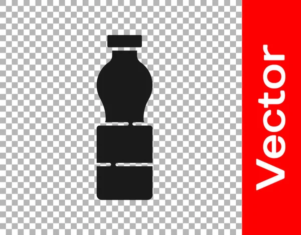 Schwarze Flasche Wasser Symbol Isoliert Auf Transparentem Hintergrund Soda Aqua — Stockvektor