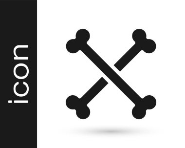 Siyah Çapraz insan kemikleri beyaz arka planda izole edilmiş. Vektör.