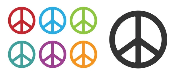 Μαύρο Εικονίδιο Ειρήνης Απομονωμένο Λευκό Φόντο Χίπη Σύμβολο Της Ειρήνης — Διανυσματικό Αρχείο