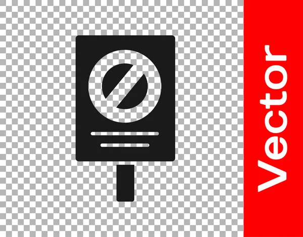 Black Protest Icon Isolated Transparent Background Meeting Protester Picket Speech — Stock Vector