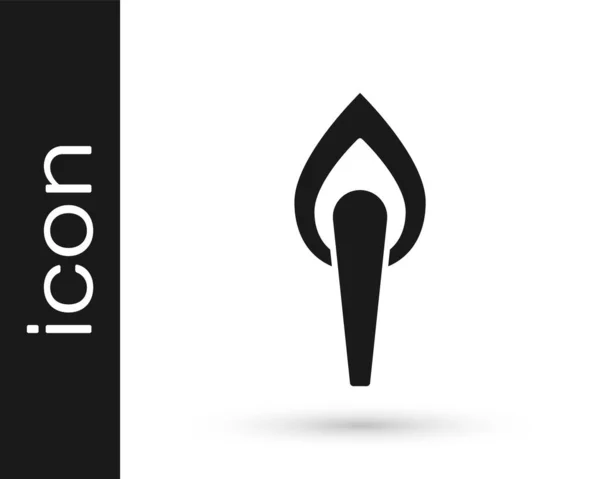 Icono Llama Antorcha Negra Aislado Sobre Fondo Blanco Símbolo Fuego — Archivo Imágenes Vectoriales