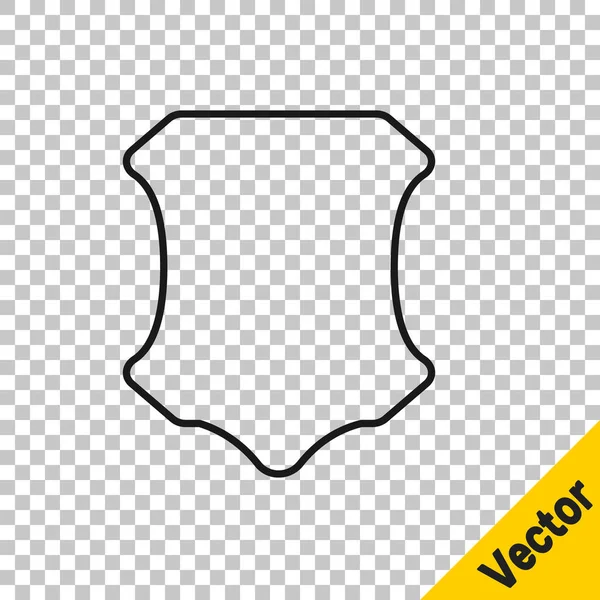 Icono Cuero Línea Negra Aislado Sobre Fondo Transparente Ilustración Vectorial — Vector de stock