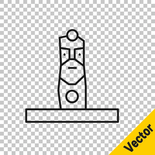 Schwarze Linie Slawischen Heidnischen Idols Symbol Isoliert Auf Transparentem Hintergrund — Stockvektor