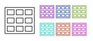 Beyaz arka planda izole edilmiş siyah çizgi çikolatalı ikon. Simgeleri renklendirin. Vektör.