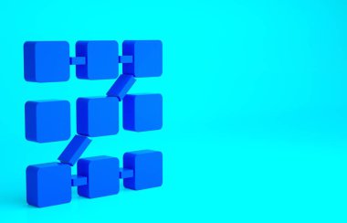 Mavi Grafik şifre koruması ve mavi arkaplanda izole edilmiş güvenlik erişim simgesi. Güvenlik, güvenlik, koruma, gizlilik kavramı. Minimalizm kavramı. 3d illüstrasyon 3B canlandırma.