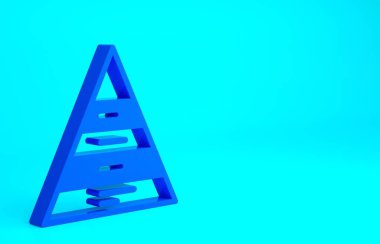 Mavi İş Piramidi grafiksel bilgi simgesi mavi arkaplanda izole edildi. Piramitsel aşamalar grafik elementleri. Minimalizm kavramı. 3d illüstrasyon 3B canlandırma.