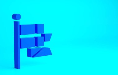 İngiltere 'nin mavi bayrağı mavi arka planda izole edilmiş bayrak direği ikonu. Minimalizm kavramı. 3d illüstrasyon 3B canlandırma.