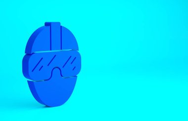 Mavi Özel Kuvvetler askeri ikonu mavi arka planda izole edildi. Ordu ve polis savunma sembolü. Minimalizm kavramı. 3d illüstrasyon 3B canlandırma.